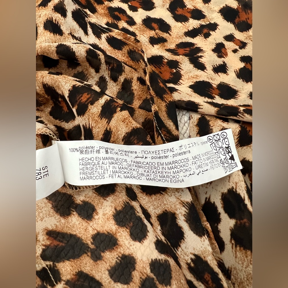 ZARA Shirt Top Blouse | Leopard Animal Print 🐆✨ Semi-Sheer | Size: XS - Picture 16 of 16